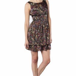 BB DAKOTA floral multi-colored tiered mini dress